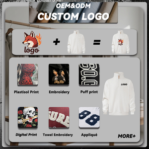 Đồ thể thao áo chui đầu unisex cổ khóa kéo nửa dáng rộng ấm áp mùa đông mới - Product Image 4