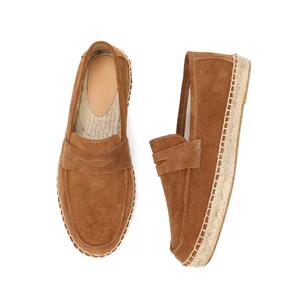 Scarpe Basse da Donna Estive Personalizzabili Unisex con Punta Tonda Chiusa, Suola Intrecciata in <span class=keywords><strong>Paglia</strong></span> Fatta a Mano e Tomaia in Pelle tipo <span class=keywords><strong>Espadrillas</strong></span> da Pescatore - Product Image 6