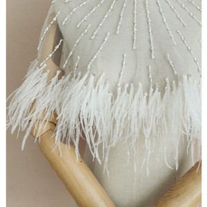 QUEENS GOWN Lace Wedding Top Short Cape Ortrich Feather Accesorios DE BODA Boleros nupciales - Product Image 5