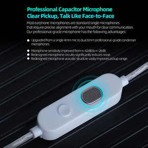 Écouteurs intra-auriculaires filaires KZ Taurus avec double microphone HD, prise en charge de la connexion Bluetooth, suppression du bruit, écouteurs de monitoring pour chanteurs - Product Image 4