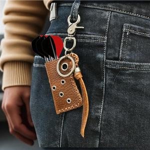 Étui à fléchettes en cuir pour l'extérieur, porte-clés, <span class=keywords><strong>support</strong></span> <span class=keywords><strong>de</strong></span> rangement pour fléchettes à pointe souple, sac <span class=keywords><strong>de</strong></span> transport compact et léger - Product Image 3