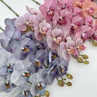 Fleurs d'orchidée papillon Phalaenopsis artificielles de haute qualité, faites à la main, luxe léger, latex, 9 têtes, toucher réel, Noël, mariage