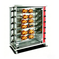 Rôtissoire à poulet automatique verticale à gaz et électrique en acier inoxydable avec contrôle double zone