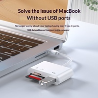 Lecteur de cartes Type-C JILIAN pour téléphones Android et ordinateurs, multifonction OTG2.0 USB2.0, 10 ports, prise en charge SD/TF, matériau ABS, sans prise