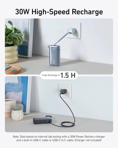 Batería Externa <span class=keywords><strong>Anker</strong></span> A1259 Nano Compacta de 10000 mAh con Certificación ETL, PD30W, Pantalla Digital, Cable Tipo-C Integrado y Carga Rápida - Product Image 5