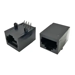 Stock de fábrica 5921 conectores Ethernet sin blindaje RJ45 enchufe PCB Jack hembra 1x1 puerto 8P8C Jack L = 20,7mm