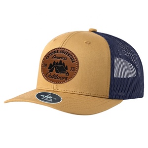 Casquette de baseball trucker Heycap Factory à 6 panneaux, respirante, en maille, avec broderie 3D bicolore, logo personnalisé et patch en étiquette tissée, en gros - Product Image 2