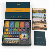 Jeu de société personnalisé sur la stratégie solaire communautaire d'énergie renouvelable, jeu de cartes pliables à quatre panneaux en carton