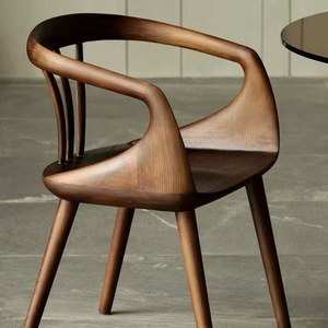 Silla de comedor de estilo chino de madera maciza, silla de té de diseñador de estudio de lujo, respaldo de nogal negro, reposabrazos moderno para uso doméstico - Product Image 2