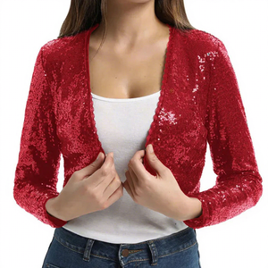 Elegante Abrigo Corto Acolchado para Mujer, Transpirable, de Manga Larga, con Frente Abierto, de Tela de Lona para Invierno, Relleno de Algodón, Forro de Seda - Product Image 1