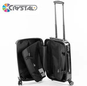 New Arrival Crystal 100% Transparent Clear Front Shell PC Luggage Customize Your Own Suitcase Personalized Print Travel Luggage