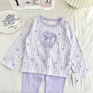 95% Baumwolle Mädchen-Hauskleidung Niedliches Pyjama-Set Herzförmig Ganzjährig Hauskleidung Frühling <span class=keywords><strong>2</strong></span>-Teiliges Set Geeignet für Alter <span class=keywords><strong>3</strong></span>-10 - Product Image 6
