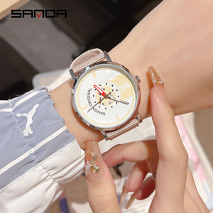 SANDA 3217 นาฬิกาข้อมือเรืองแสงแฟชั่นลำลองกีฬากันน้ำ, นาฬิกาควอทซ์แบบมินิมอลบางเฉียบ - Product Image 4