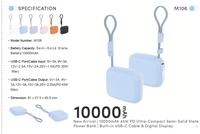 Mini batterie externe portable avec câble intégré et écran numérique, charge super rapide 45W, chargeur portable extérieur 10000mAh