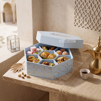 Caja de Regalo Octogonal de Cartón para Decoración de Ramadán, Caja de Regalo de Lujo para Dulces Árabes con Logotipo en Relieve