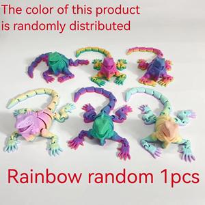 Vashine Giocattoli di Animali Stampati in 3D, Figurine di Lucertole, Collezione per Bambini, Souvenir dello Zoo, Giocattoli Flessibili in Cristallo Colorato Cabrite - Product Image 3