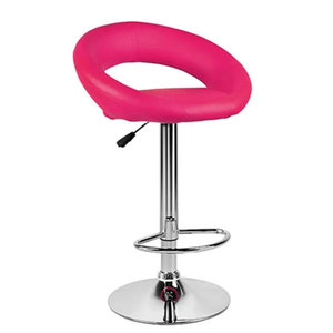 Tabouret de bar vintage en cuir vert, tabouret de bureau, tabouret de réception avec réglage à vérin à gaz et base pivotante pour hôtel et restauration - Product Image 2