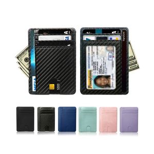 Personalized Credit Card <b>Holder</b> <b>Wallet</b> Men and Women Slim <b>Wallet</b> Rfid Gift Pu Leather Card <b>Holder</b> - Product Image 3