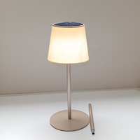 Lámpara de Mesa LED Solar Cónica Grande, Batería de 3600 mAh, Carga Rápida de 2A, Resistente a la Lluvia y a la Exposición Solar, para Acampar al Aire Libre
