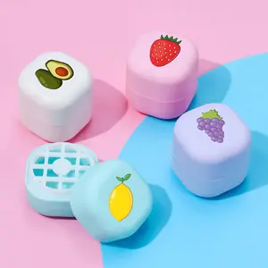 Empty Cute 7g Round Square Pink Red Yellow Black Purple Ball Shaped Plastic Lip Balm Containers
