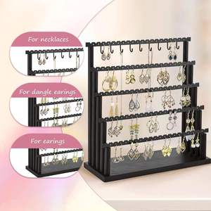 5 couches boucle <span class=keywords><strong>d</strong></span>'oreille organisateur <span class=keywords><strong>présentoir</strong></span> collier Bracelet support de stockage pour les organisateurs de bijoux - Product Image 5