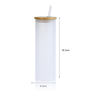 Topjlh Tasse à sublimation vierge en verre dépoli de 18 oz, dégradé coloré, avec logo personnalisé imprimé pour les fêtes estivales à la <span class=keywords><strong>piscine</strong></span> et les douches nuptiales - Product Image 3