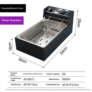 <strong>Electric</strong> Commercial Kitchen <strong>Stainless</strong> Steel Oil Fryer Timed Medium <strong>Frying</strong> Basket Counter Top 10L/20L/22L Capacity Extended 1 - Product Image 4
