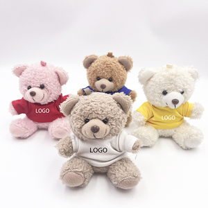 Lindo oso de peluche pequeño llavero de juguete con camiseta logotipo personalizado oso de peluche llavero de juguete regalos de promoción - Product Image 2