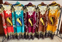 Robe Dashiki Africaine en Coton Grande Taille pour l'Été, Imprimée, Coupe Ample, Sans Manches, Abaya Musulmane pour Femme, Boubou, Kaftan