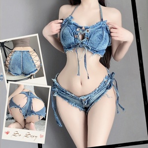 11 Estilos de Tops y Shorts de Mezclilla, Conjunto de Lencería Sexy para <span class=keywords><strong>Mujer</strong></span>, Jeans Ajustados Rotos, Shorts de Mezclilla, Ropa Interior - Product Image 5