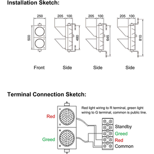 赤/緑停止警告灯、信号機、PCハウジング防水IP65 5年保証産業用LED信号機 - Product Image 5