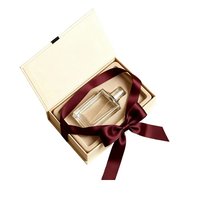 Boîte cadeau de parfum de luxe en forme de livre magnétique, ruban en satin, insert en velours, logo personnalisé, boîte d'emballage rigide vide pour parfum