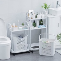 Chariot de rangement étroit multi-niveaux avec roulettes, chariot utilitaire roulant avec paniers amovibles pour salle de bain, cuisine, buanderie