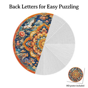 Puzzle circulaire en papier Mandala Lotus céleste, 1000 pièces, puzzle circulaire stimulant pour adultes - Product Image 6
