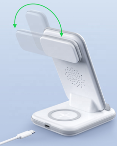 Despertador multifuncional con luz LED de carga, estación de carga inalámbrica 3 en 1 para <span class=keywords><strong>iPhone</strong></span> y Samsung - Product Image 2