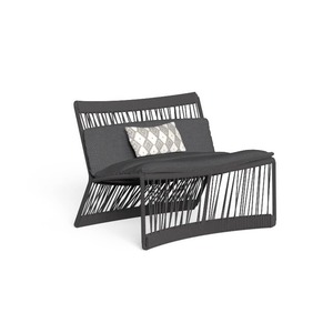 Ensemble de canapés de jardin d'extérieur trois places en forme de L, structure en aluminium, résistant aux UV, en rotin PE imperméable pour cour et balcon - Product Image 4