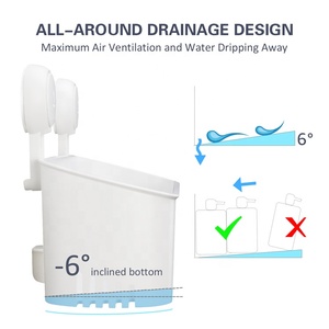 Multifunctional No Drill Bathroom Organizer Square Wall Mounted Vacuum Suction Cup Basket <strong>Hanging</strong> Storage Shelf for <strong>Shower</strong> <strong>Caddy</strong> - Product Image 5
