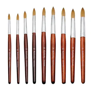 Kolinsky Acrylic Nail <b>Brush</b> Red Wood Handle Gel Builder Manicure <b>Brush</b> Nail Art Tools Nail Salon Size 8-24 - Product Image 2