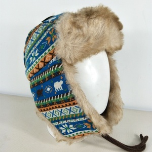 Sombrero de equipo de esquí cálido de punto personalizado, sombrero de cazador de aviador para hombres y mujeres rusos con forro de piel sintética, orejeras, sombrero de invierno - Product Image 4