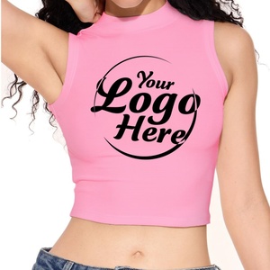 Women's Women's Party Wear Ribbed Crop <b>Tops</b>, Sleeveless <b>Mock</b> <b>Neck</b> Tank <b>Tops</b> for Summer Clothes Womens tank <b>Top</b> - Product Image 4