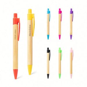 Ballpoint Wholesale and Wood Advertising Gift Customizable Logo Printing Multi-<b>Color</b> Bamboo <b>Pens</b> - Product Image 1
