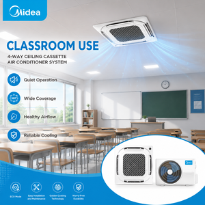 Climatiseur Cassette Commercial Midea 4 Voies 12000-55000 BTU Refroidissement Chauffage Split AC - Product Image 1
