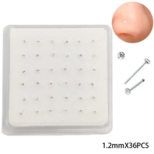 Trendy Gold Plated 925 Sterling Silver <strong>Tiny</strong> <strong>Nose</strong> <strong>Stud</strong> 1.2mm Crystal Body Piercing Jewelry for Wedding Gift - Product Image 2