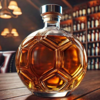 Nouvelles Bouteilles à Whisky en Verre Transparent en Forme de Ballon de Football 2026, Carafes de 300 ml pour les Amateurs de Whisky, Hommes, Pères, Maris