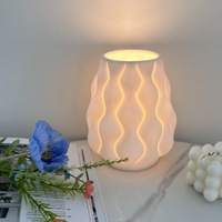 Veilleuse en porcelaine blanche luxe créatif conception simple lampe de table à feu uni pour la décoration intérieure décoration de bureau en céramique