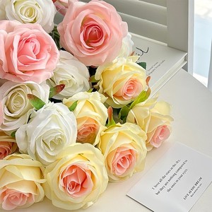 Single Stem Artificial Silk Roses <b>for</b> Wedding Decor Decorative Rose Flowers <b>for</b> Graduation Chinese New Year Easter - Product Image 6