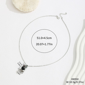 Collier pendentif cœur fantôme d'Halloween en argent, bijoux de fête sur le thème des dessins animés - Product Image 2
