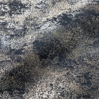 Rideaux occultants jacquard texturés en marbre de luxe DaiRui, bleu marine argenté métallisé, avec œillets, pour salon