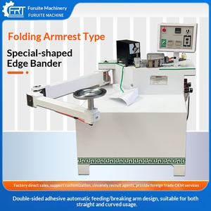 Machine à banderoleuse à bras articulé pliable pour le travail du bois, automatique, pour le découpe de formes spéciales et la décoration intérieure de petits objets courbés - Product Image 1