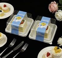 Boîte à gâteau et à pain carrée transparente en PET de qualité alimentaire, emballage jetable pour dessert individuel avec couvercle